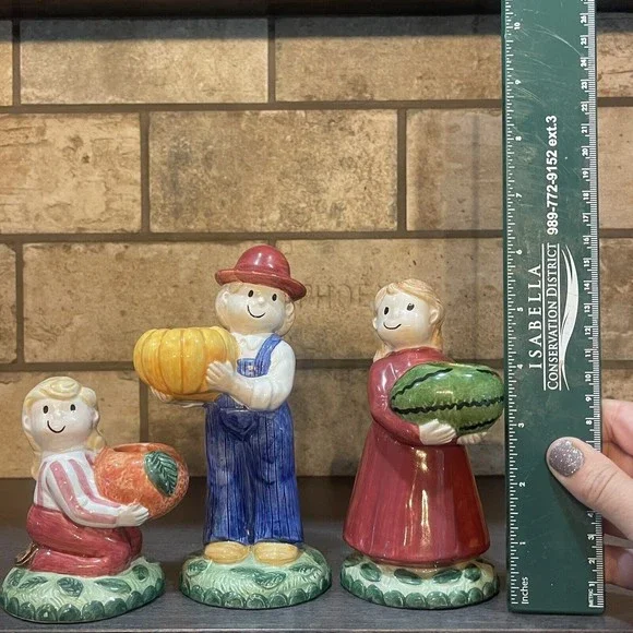 Country Fences by NORITAKE Country Father, Mother,  Daughter  Candlesticks Fall - Picture 10 of 11